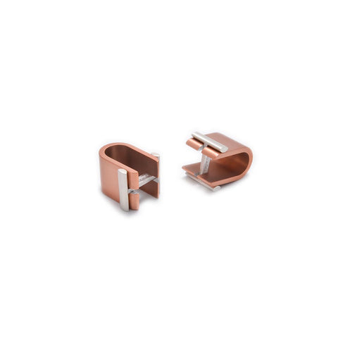 Affinor Light Copper Aluminium & Silver Cufflinks