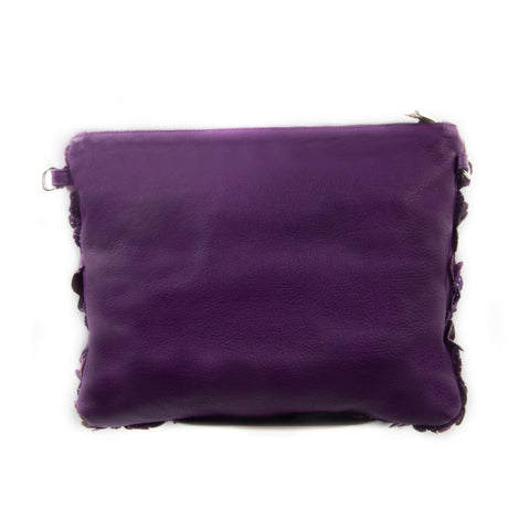 Alexa Purple Leather Cross Body Bag