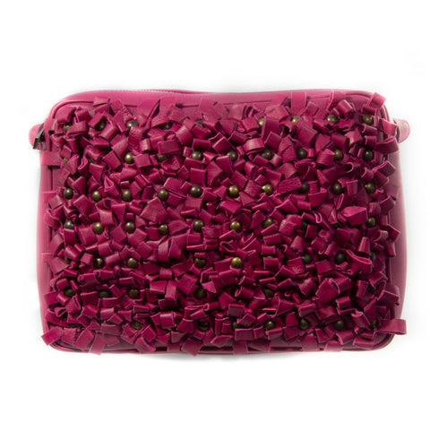 Belle Fuschia Leather Cross Body Bag