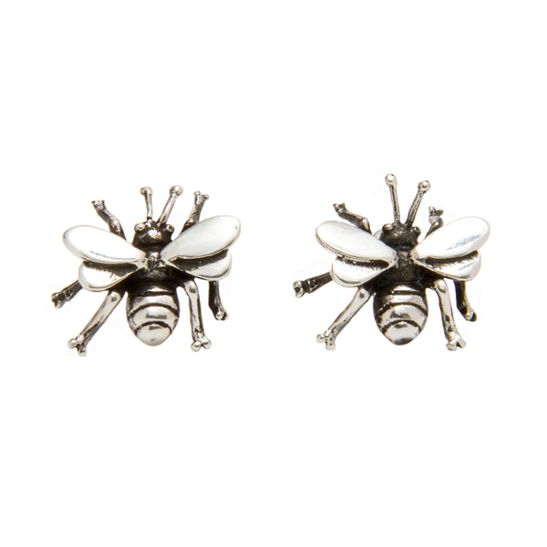 Bee Silver Stud Earrings