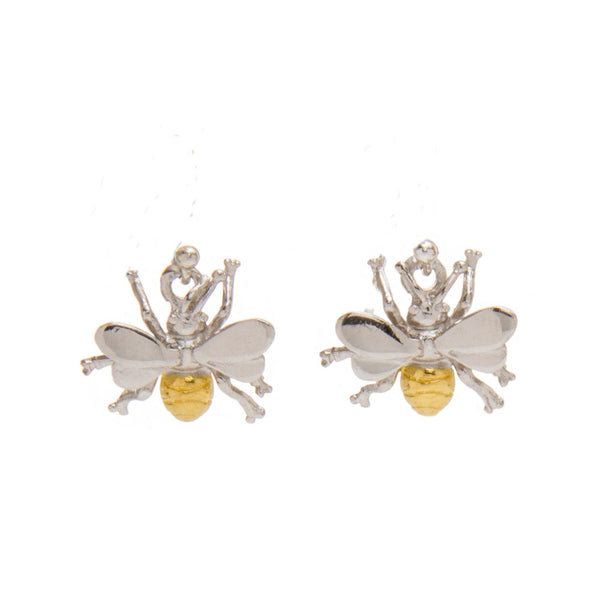 Bee Gold-Plated Stud Earrings