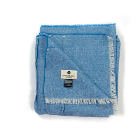 Merino Lambswool & Cashmere Blue Scarf