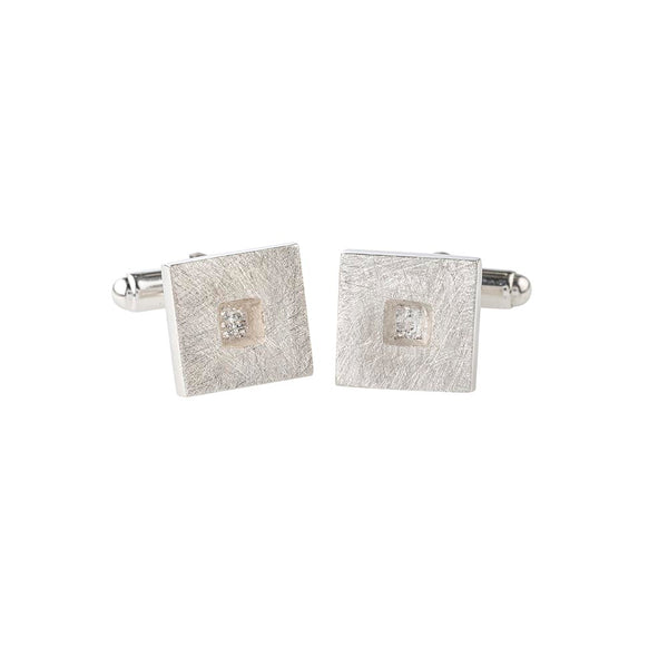 City Landscape Sterling Silver Square Cufflinks