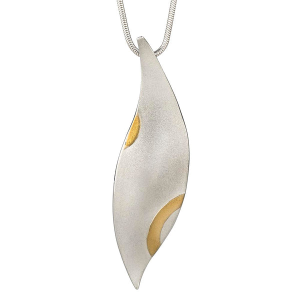 Gold Dance Sterling Silver & 18ct Gold Pendant Large
