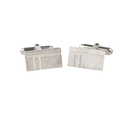 Ogham Sterling Silver Oblong Oak Cufflinks