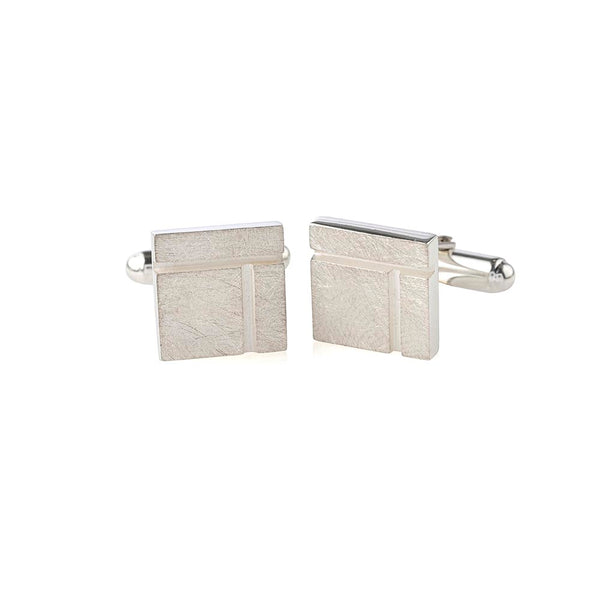 Ogham Sterling Silver Square Birch Cufflinks