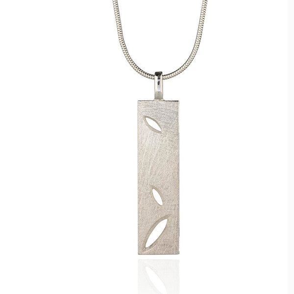 Silver Lace Leaf Sterling Silver Pendant Oblong