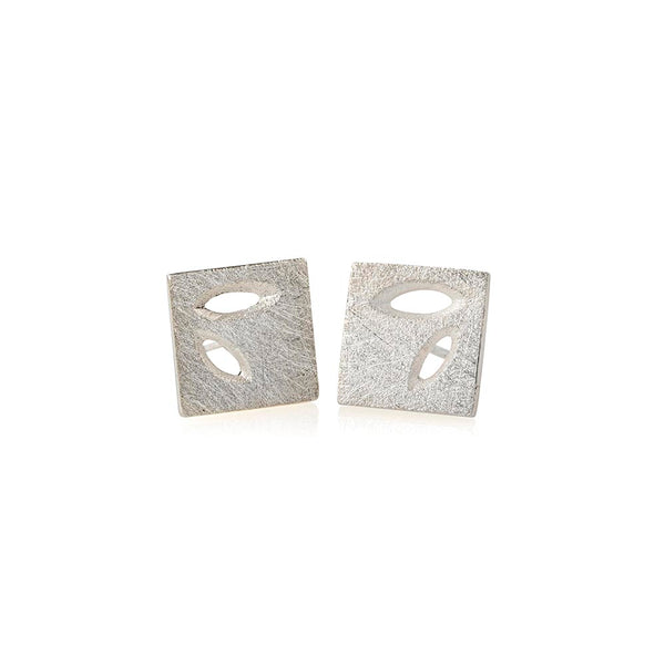 Silver Lace Leaf Sterling Silver Stud Earrings
