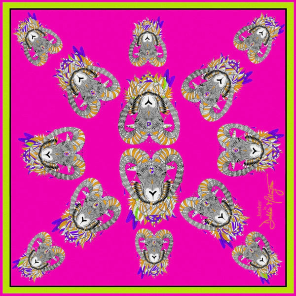 Jester Pink Silk Pocket Square 45x45cm