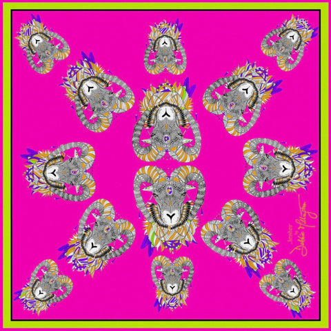 Jester Pink Silk Pocket Square 45x45cm