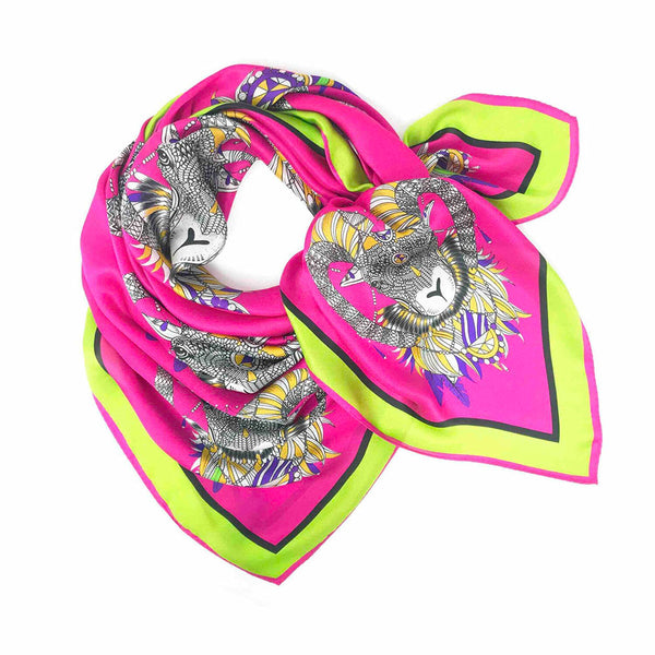 Jester Pink Silk Scarf 136x136cm