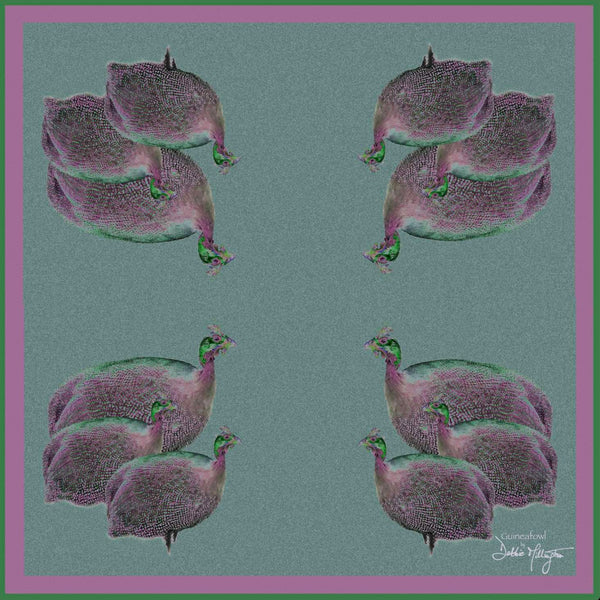 Guineas Teal Silk Scarf 136x136cm
