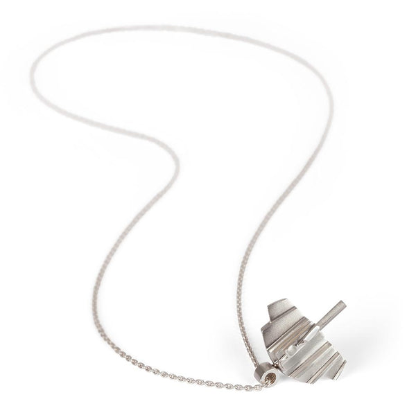 Architectural/Art Deco Sterling Silver Rotating Pendant