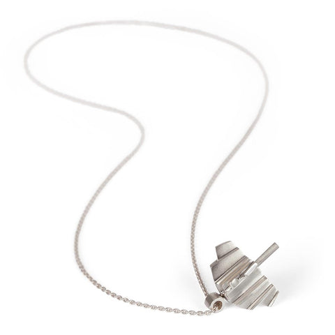 Architectural/Art Deco Sterling Silver Rotating Pendant