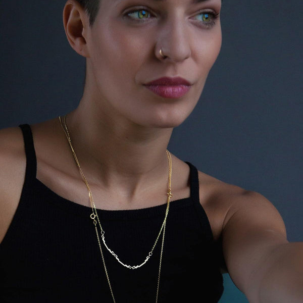 Architectural/Art Deco Gold Three Links Art Deco Necklace