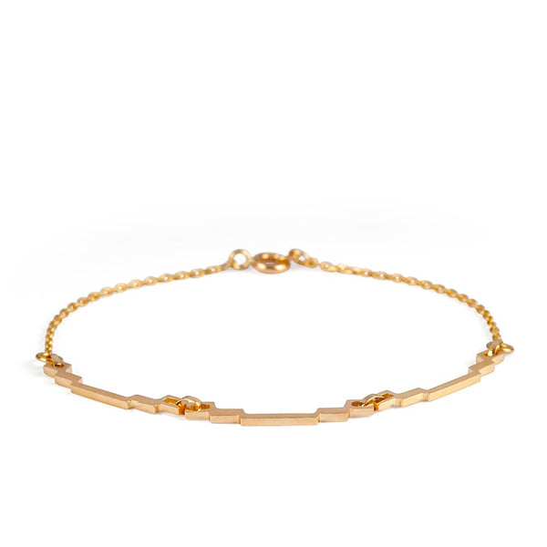 Architectural/Art Deco Gold Skinny Links Bracelet