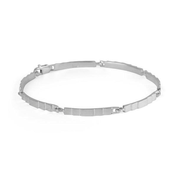 Architectural/Art Deco Silver Slim Steps Bracelet
