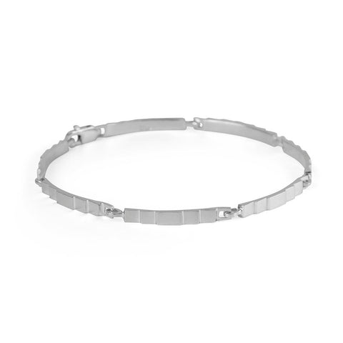 Architectural/Art Deco Silver Slim Steps Bracelet