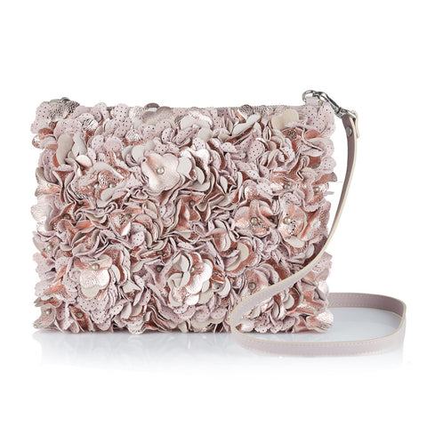 Alexa Metallic Pink Leather Cross Body Bag
