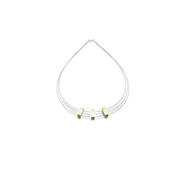 Mezzoforte Champagne Aluminium Trio Necklace