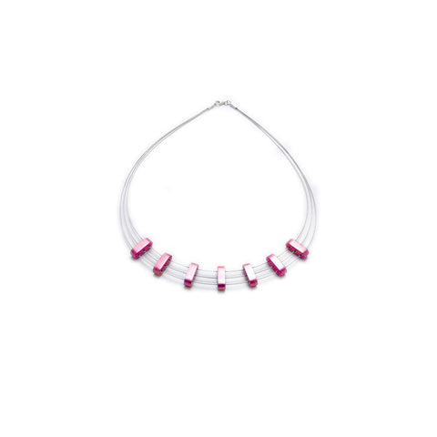 Mezzoforte Wine Red Aluminium Heptet Necklace