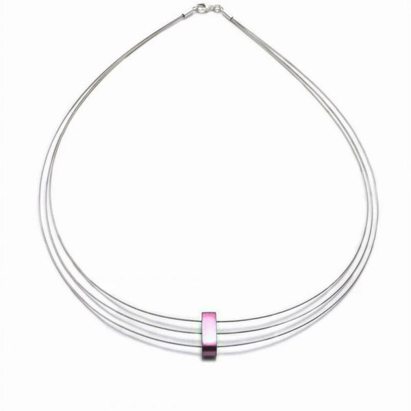 Mezzoforte Wine Red Aluminium Solo Necklace