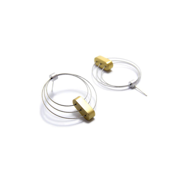 Mezzoforte Champagne Aluminium Trio Drop Earrings