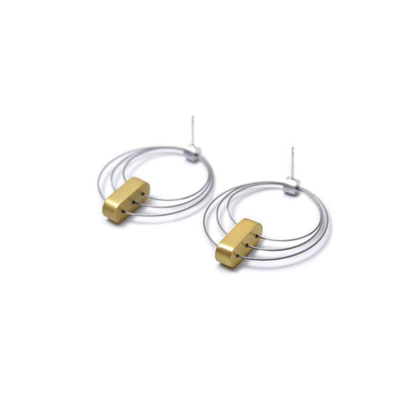 Mezzoforte Champagne Aluminium Trio Drop Earrings