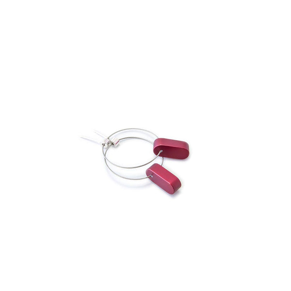 Mezzoforte Wine Red Aluminium Solo Drop Earrings