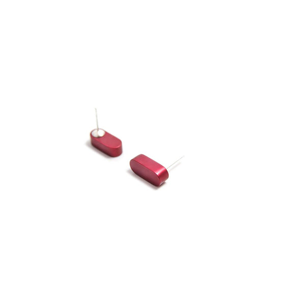 Mezzoforte Wine Red Aluminium Stud Earrings