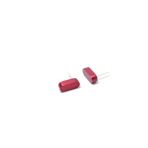 Mezzoforte Wine Red Aluminium Stud Earrings
