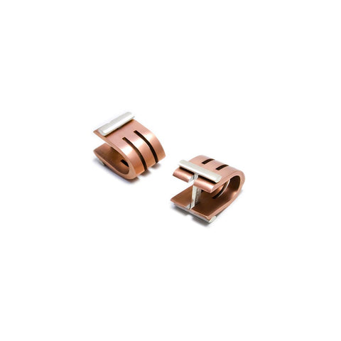 Ogive 2 Light Copper Aluminium & Silver Cufflinks