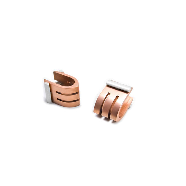 Ogive 2 Light Copper Aluminium & Silver Cufflinks