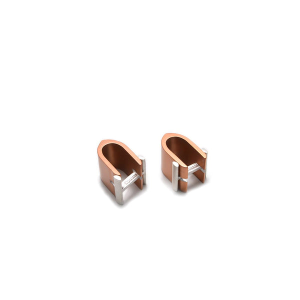 Ogive Light Copper Aluminium & Silver Cufflinks