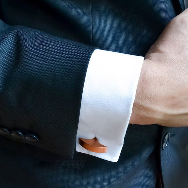 Secant 2 Light Copper Aluminium Cufflinks