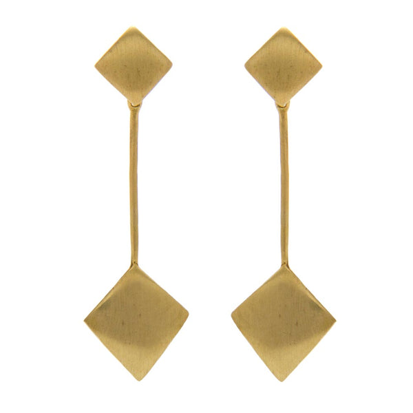 Art Deco Gold-Plated Drop Earrings