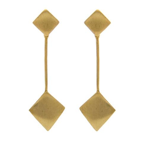 Art Deco Gold-Plated Drop Earrings