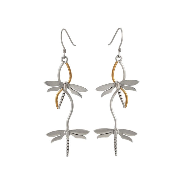 Bullrush Gold-Plated & Silver Drop Earrings