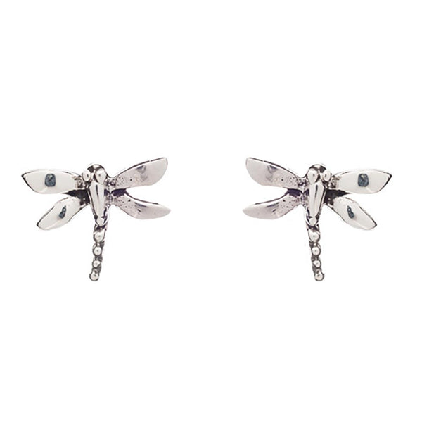 Dragonfly Silver Stud Earrings - Small
