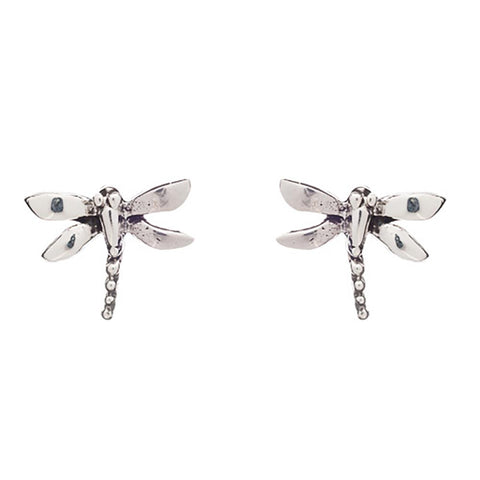 Dragonfly Silver Stud Earrings - Small