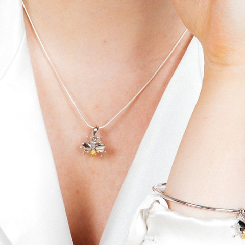 Bee Gold-Plated & Silver Pendant - Small
