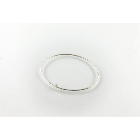 Block Cube Bangle Silver Bracelet
