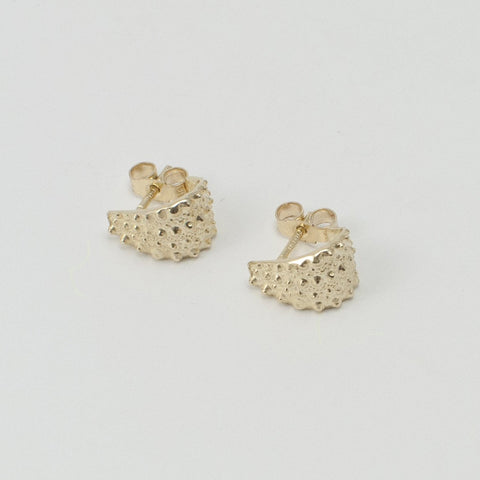 Sea Urchin Gold Wrap Stud Earrings