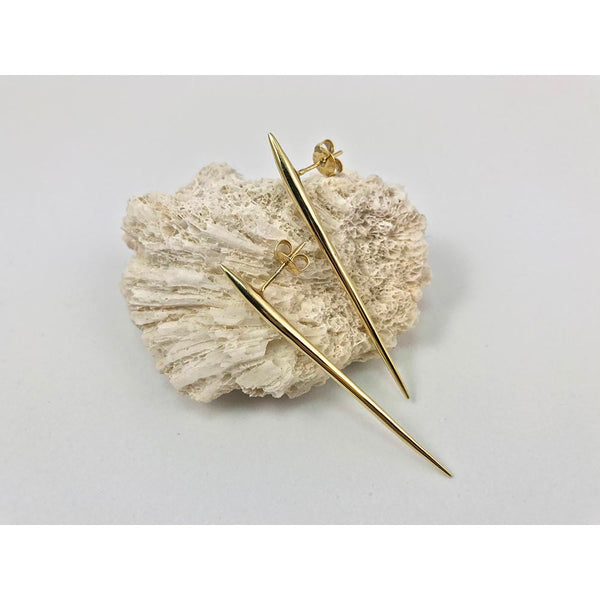 Sea Urchin Gold-Plated Spine Drop Earrings - Large