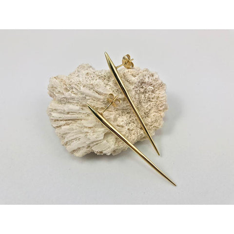 Sea Urchin Gold-Plated Spine Drop Earrings - Large