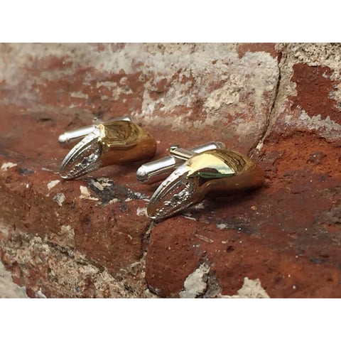 Crab Claw Silver & Gold-Plated Cufflinks