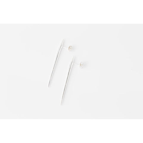 Sea Urchin Silver Spine Drop Earrings - Large