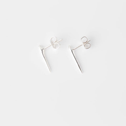 Sea Urchin Silver Spine Stud Earrings - Small