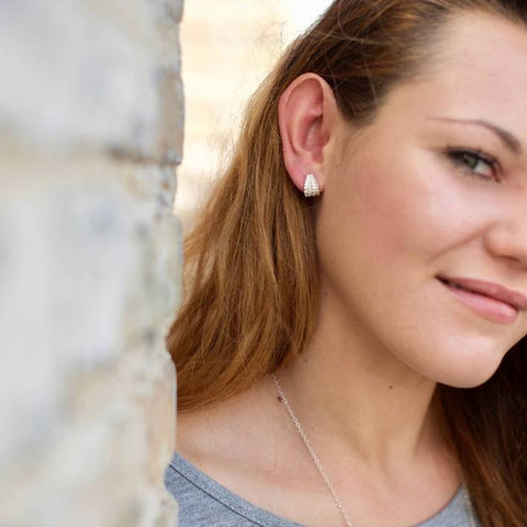 Sea Urchin Silver Wrap Stud Earrings