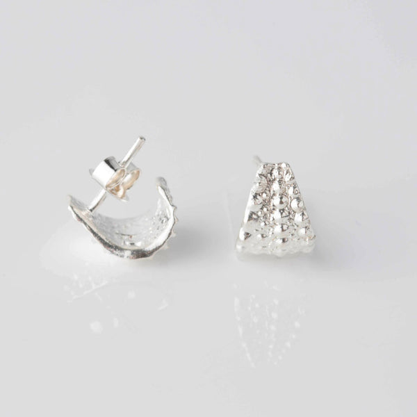 Sea Urchin Silver Wrap Stud Earrings